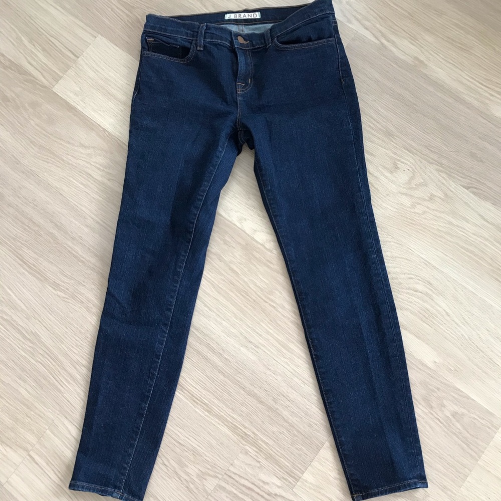 J Brand mid-rise skinny blue jeans